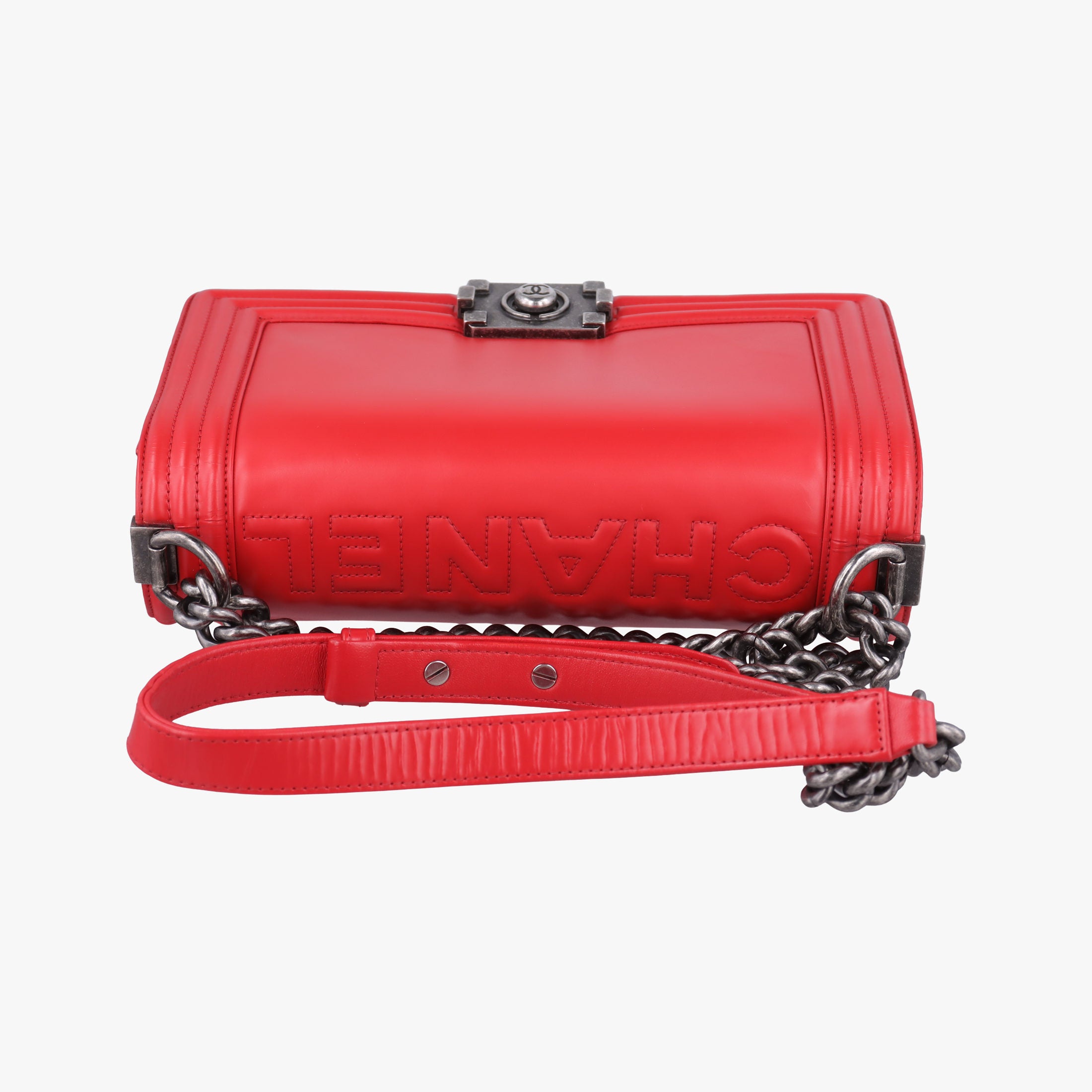Pre-owned Chanel BOY CHANEL Red Leather A67086 shoulderbag | stylenewstar
