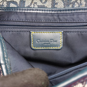 Pre-owned Christian Dior Saddle Navy Jacquard  handbag | stylenewstar