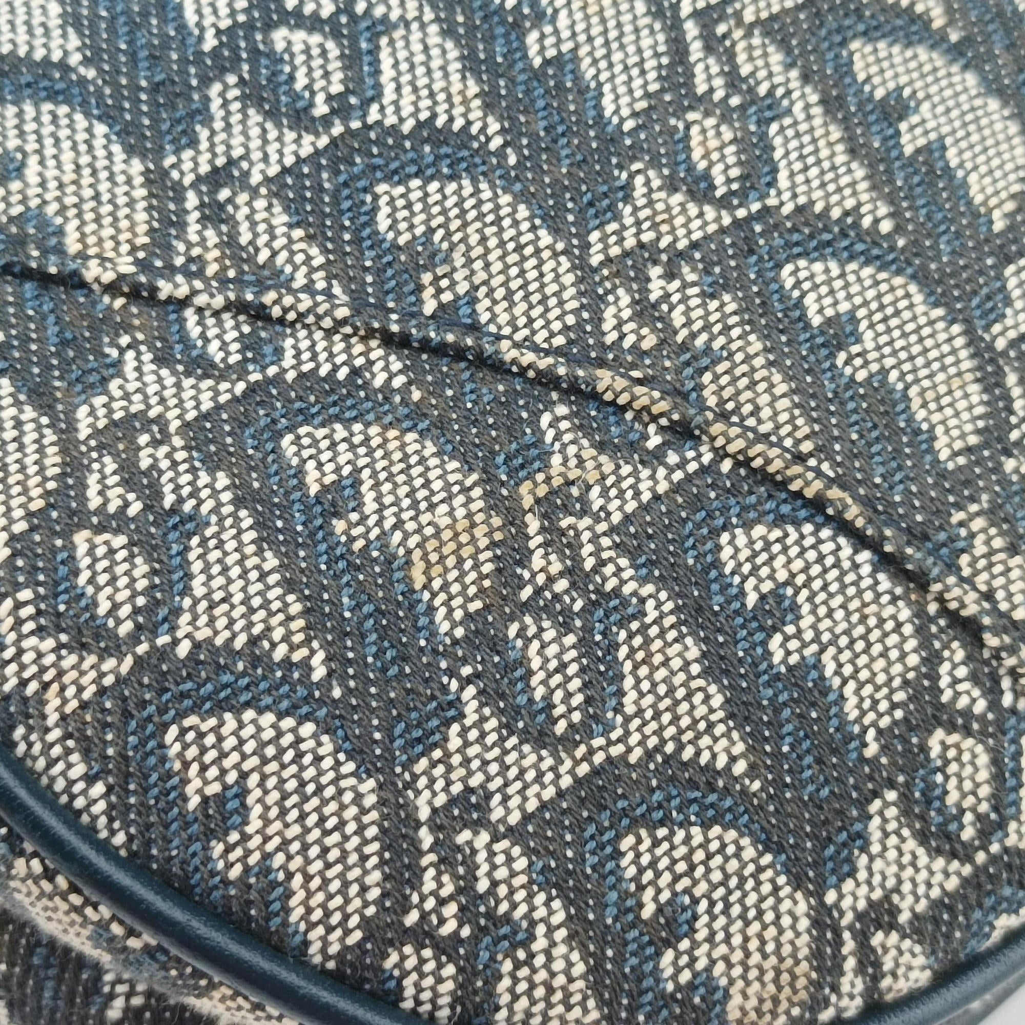 Pre-owned Christian Dior Saddle Navy Jacquard  handbag | stylenewstar