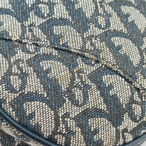 Pre-owned Christian Dior Saddle Navy Jacquard  handbag | stylenewstar