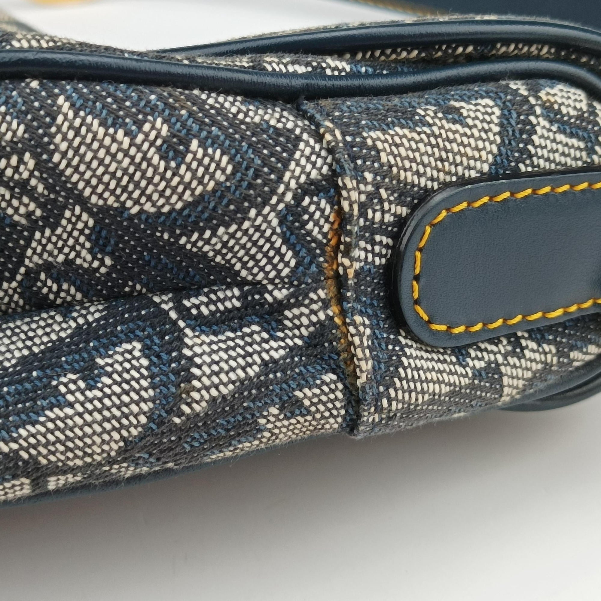 Pre-owned Christian Dior Saddle Navy Jacquard  handbag | stylenewstar
