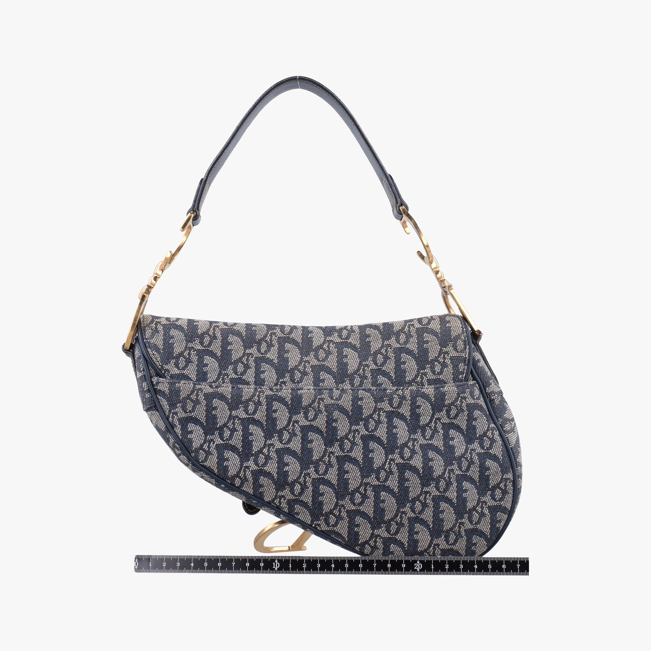 Pre-owned Christian Dior Saddle Navy Jacquard  handbag | stylenewstar
