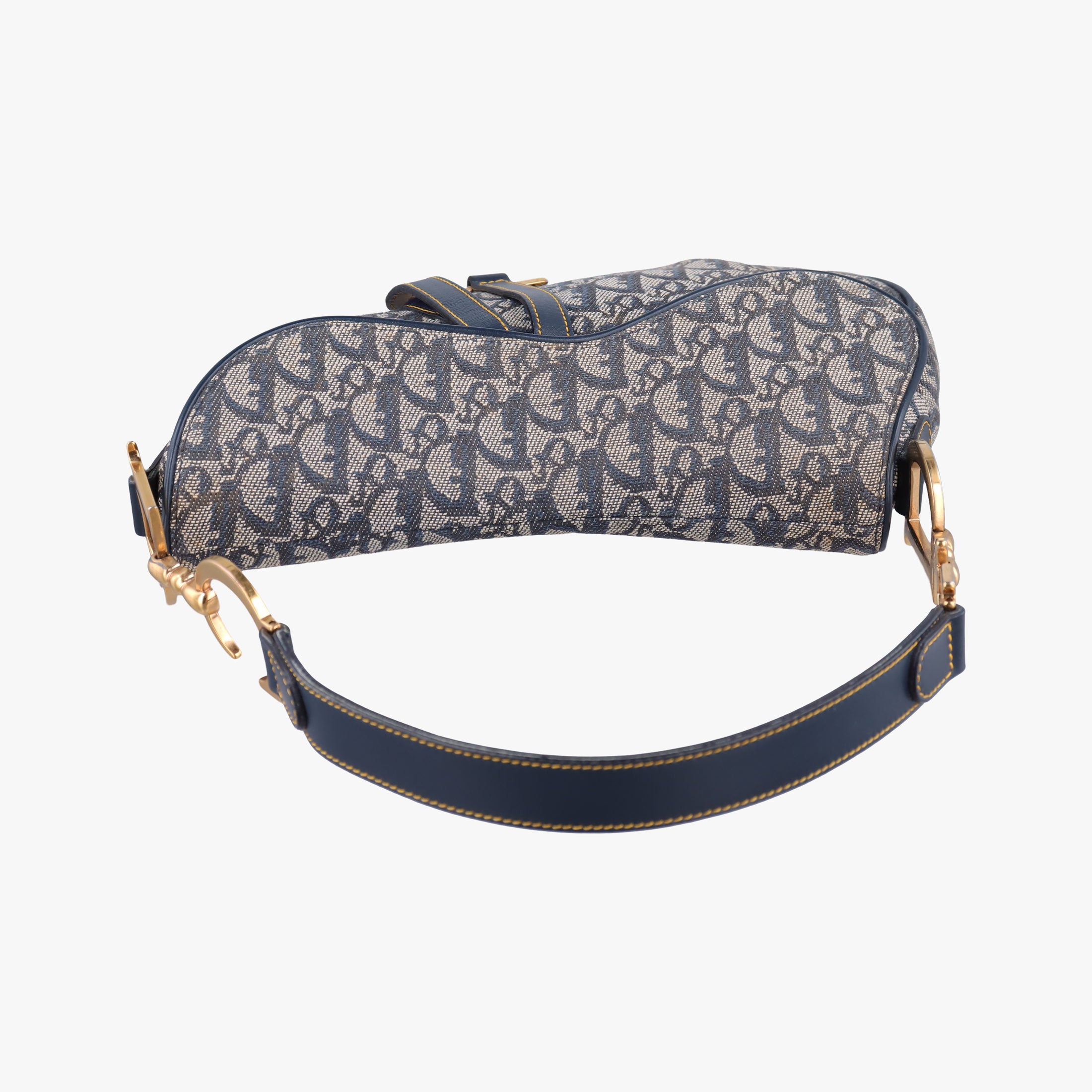 Pre-owned Christian Dior Saddle Navy Jacquard  handbag | stylenewstar