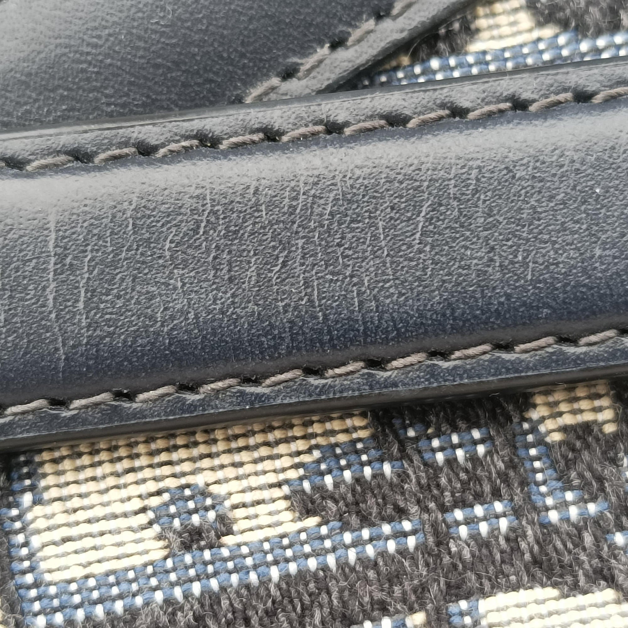 Pre-owned Christian Dior Saddle Navy Jacquard  handbag | stylenewstar
