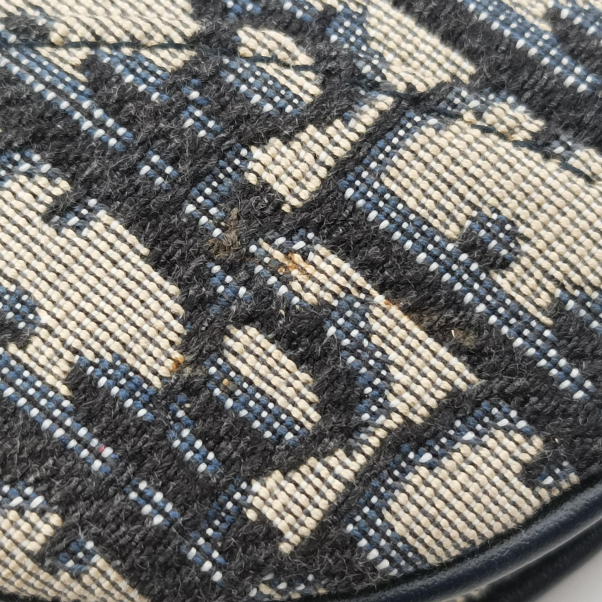 Pre-owned Christian Dior Saddle Navy Jacquard  handbag | stylenewstar