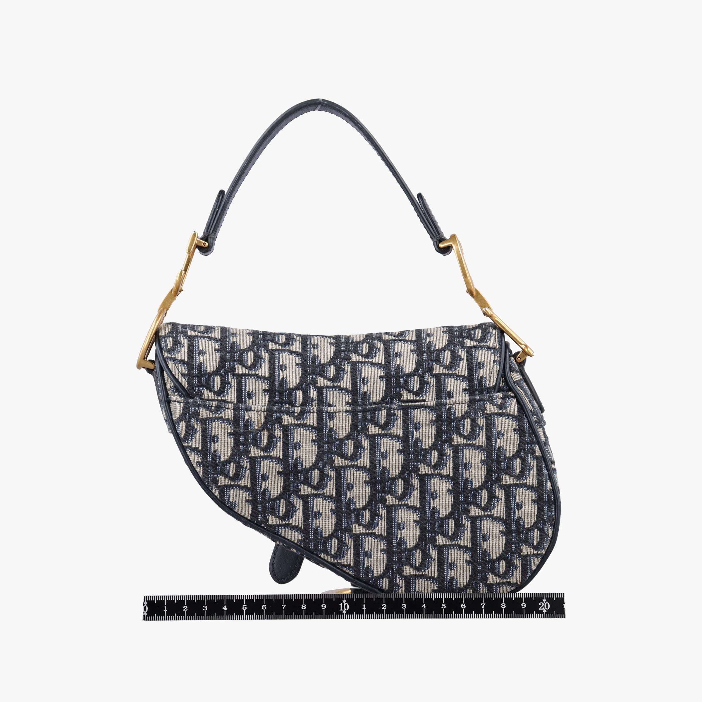 Pre-owned Christian Dior Saddle Navy Jacquard  handbag | stylenewstar