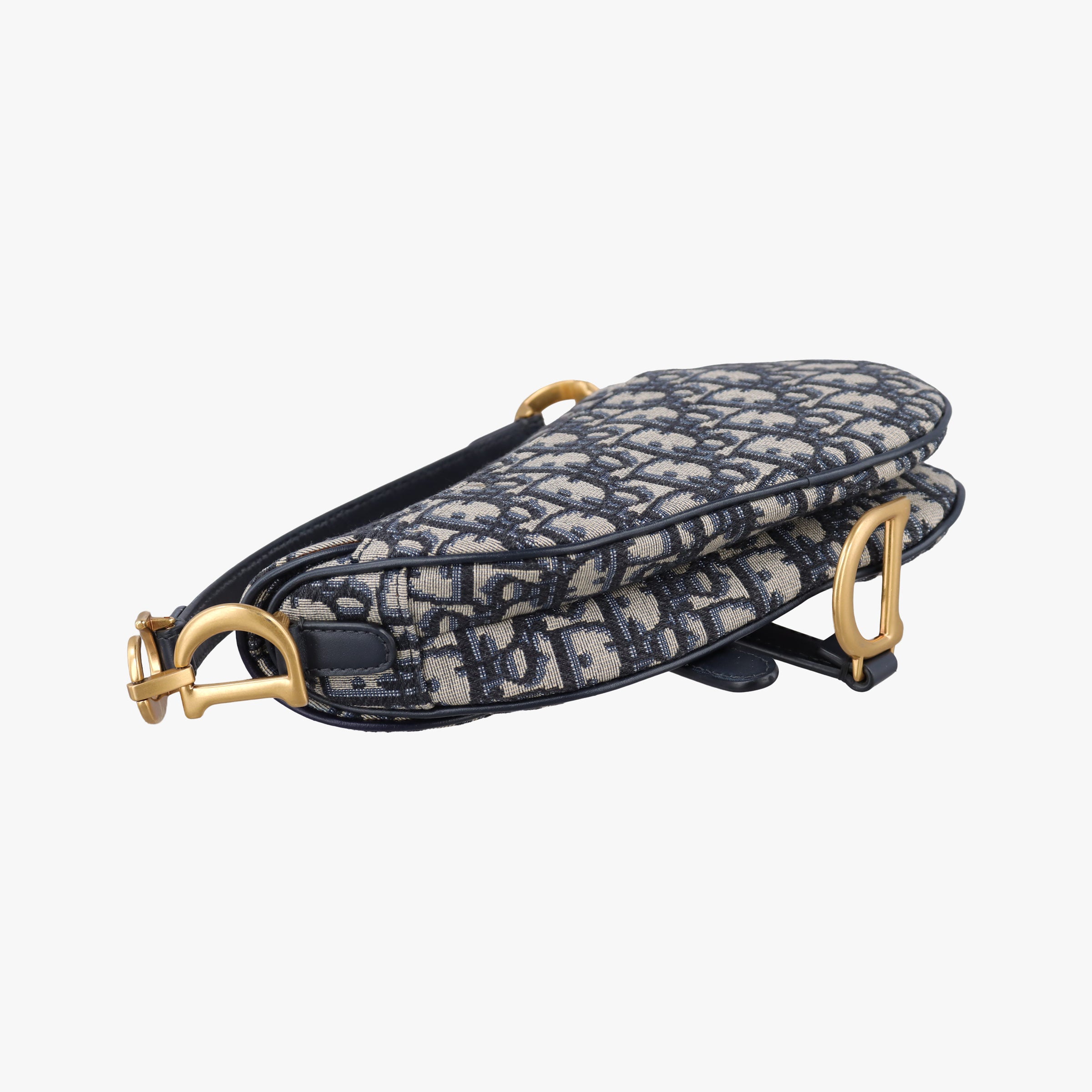 Pre-owned Christian Dior Saddle Navy Jacquard  handbag | stylenewstar