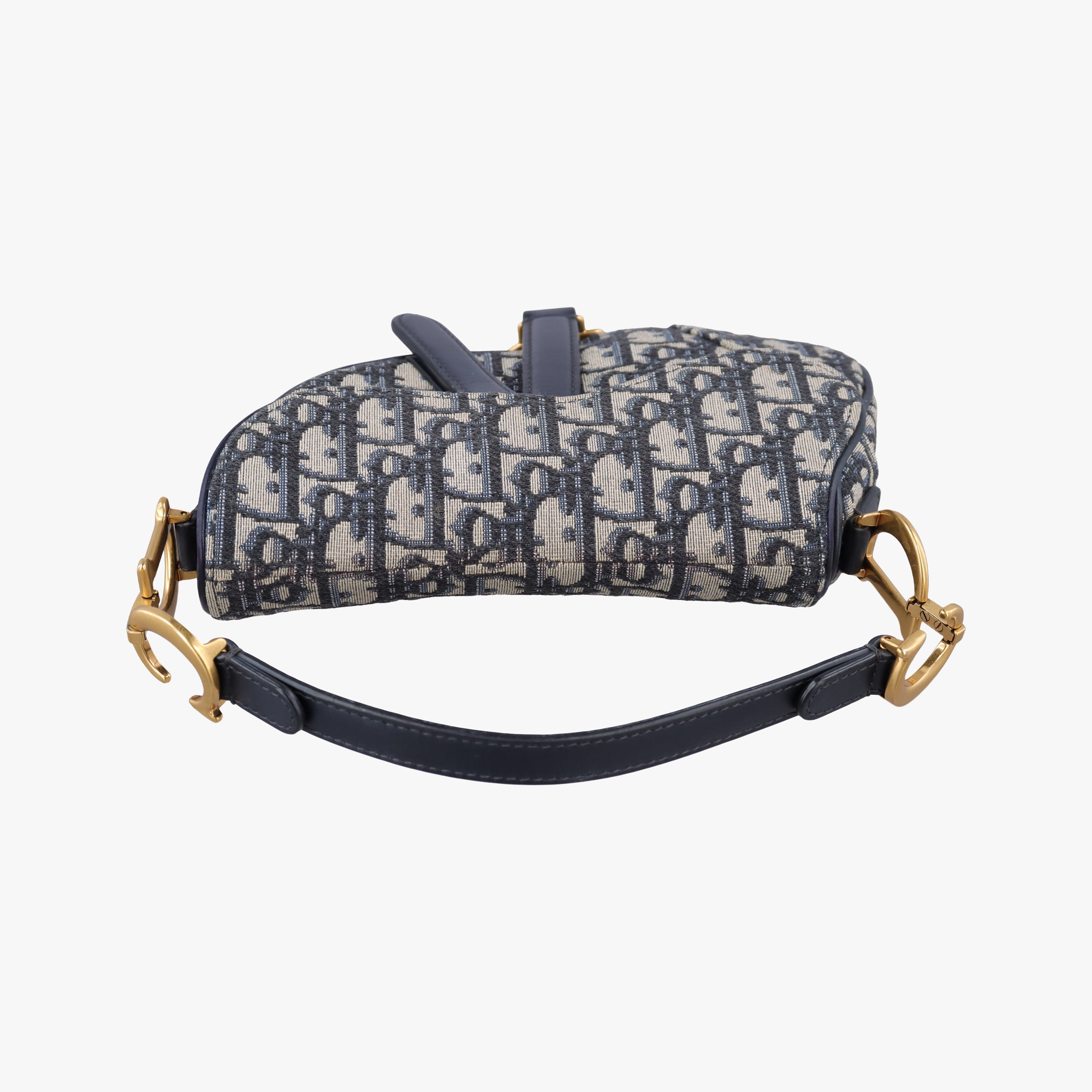 Pre-owned Christian Dior Saddle Navy Jacquard  handbag | stylenewstar
