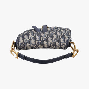 Pre-owned Christian Dior Saddle Navy Jacquard  handbag | stylenewstar