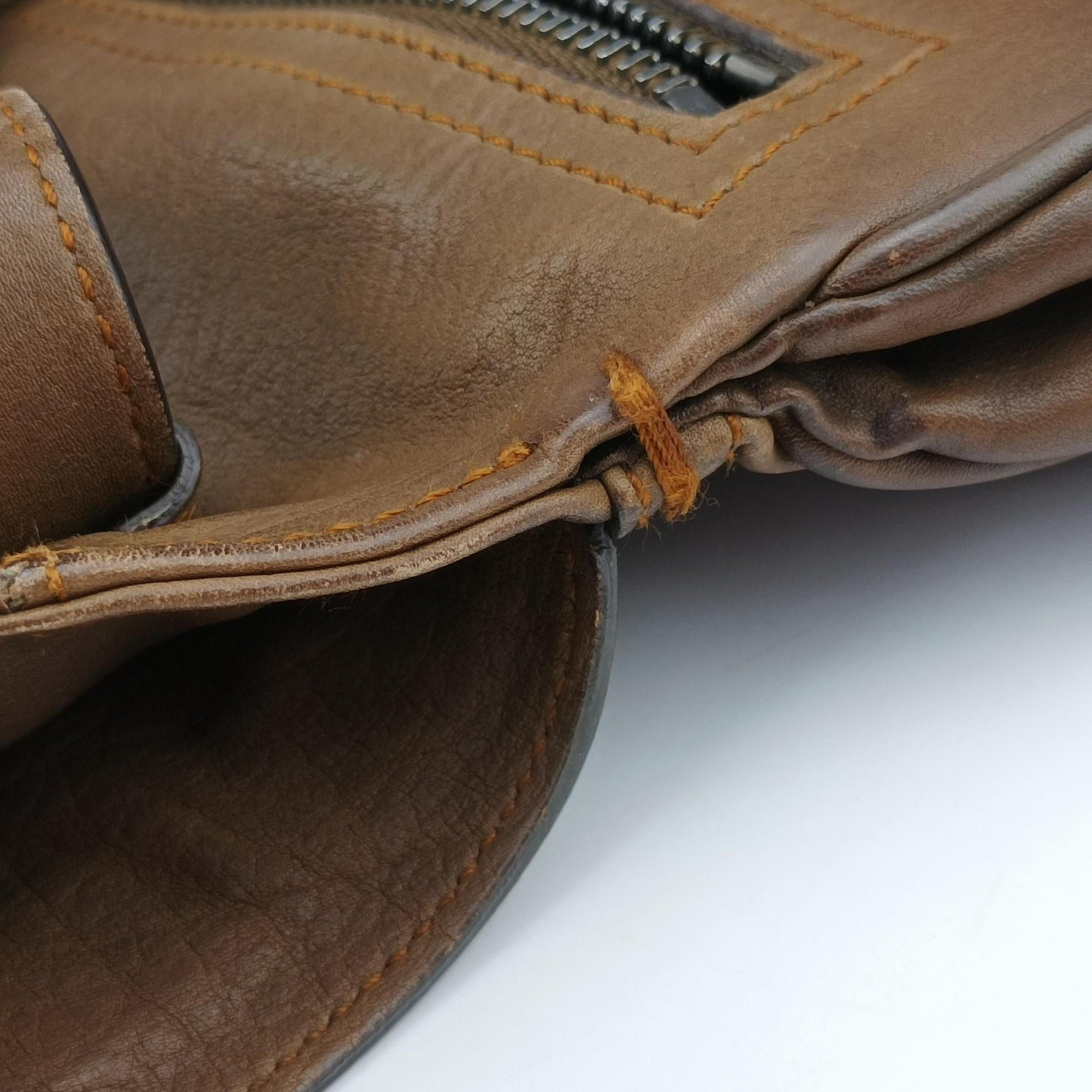 Pre-owned Christian Dior Gaucho Brown Leather  shoulderbag | stylenewstar