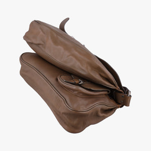 Pre-owned Christian Dior Gaucho Brown Leather  shoulderbag | stylenewstar