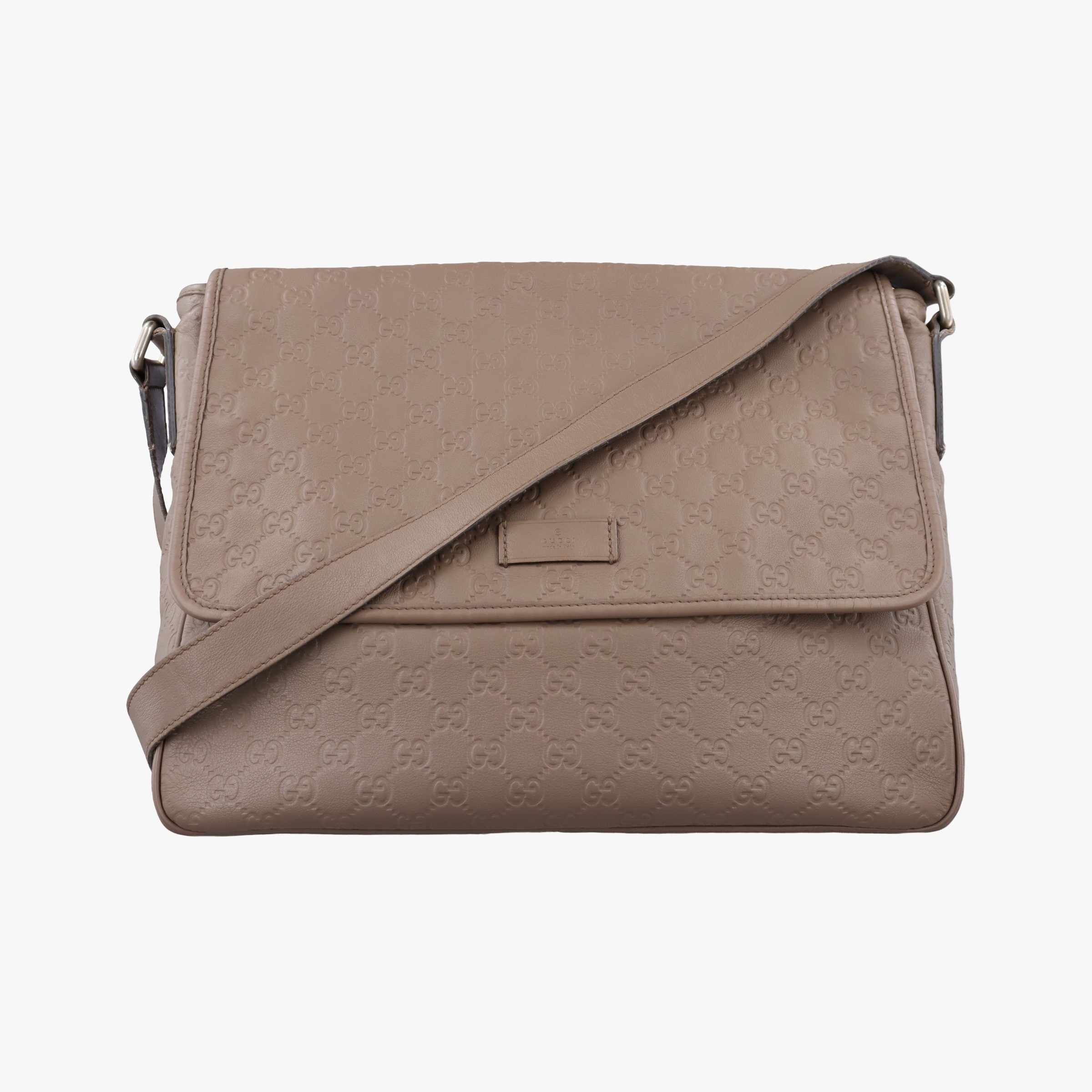 Pre-owned Gucci Guccissima Messenger Camel Leather 223665 shoulderbag | stylenewstar