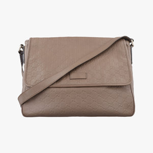 Pre-owned Gucci Guccissima Messenger Camel Leather 223665 shoulderbag | stylenewstar