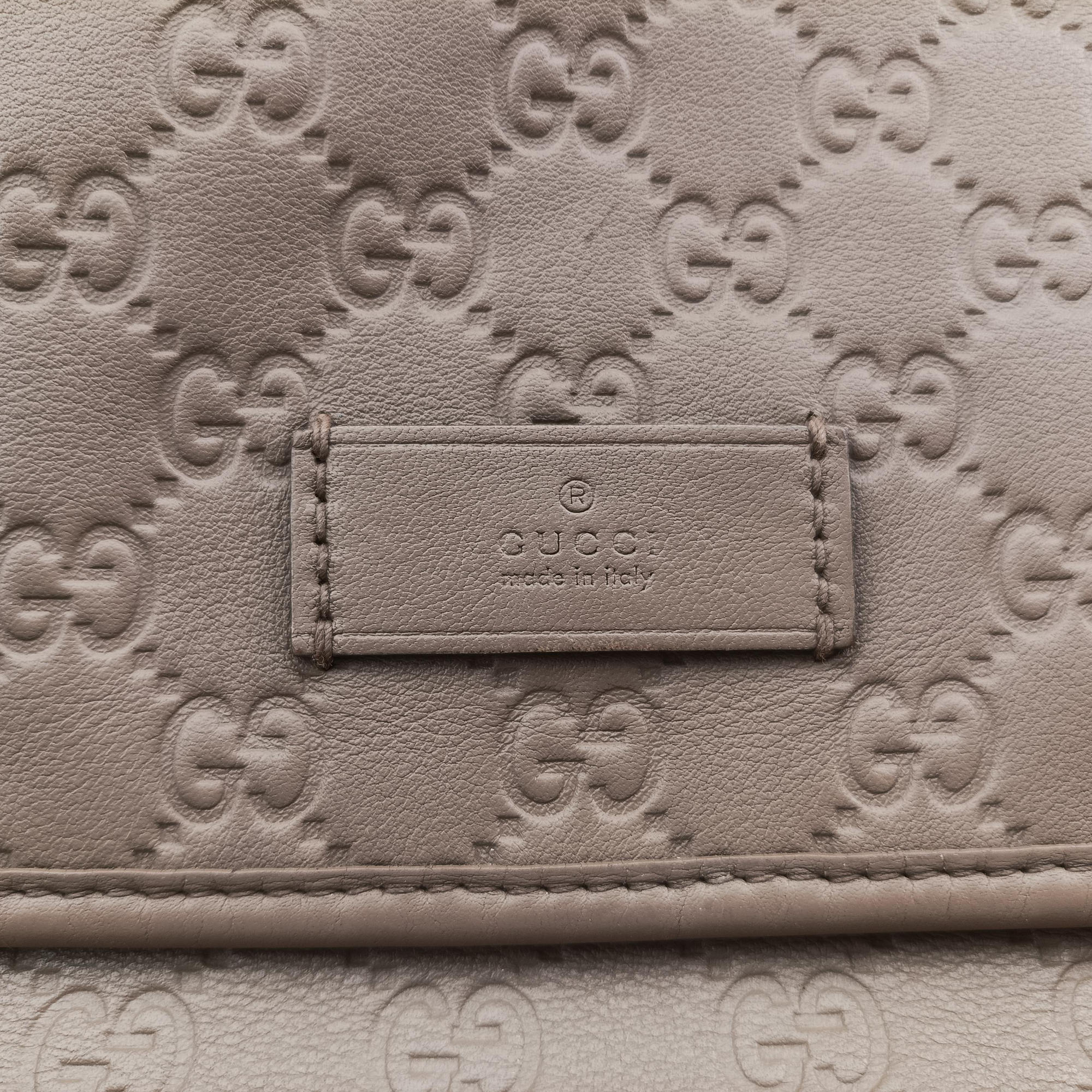 Pre-owned Gucci Guccissima Messenger Camel Leather 223665 shoulderbag | stylenewstar