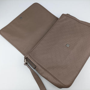 Pre-owned Gucci Guccissima Messenger Camel Leather 223665 shoulderbag | stylenewstar