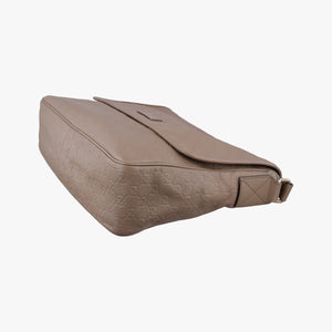 Pre-owned Gucci Guccissima Messenger Camel Leather 223665 shoulderbag | stylenewstar