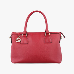 Pre-owned Gucci interlocking G Charmy Red Leather 449659 handbag | stylenewstar