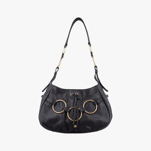 Pre-owned Yves Saint Laurent Saharienne Black Leather 139259 shoulderbag | stylenewstar