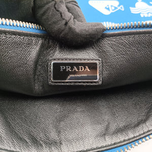 Vintage Prada Marine Taste Blue Saffiano leather  shoulderbag | stylenewstar