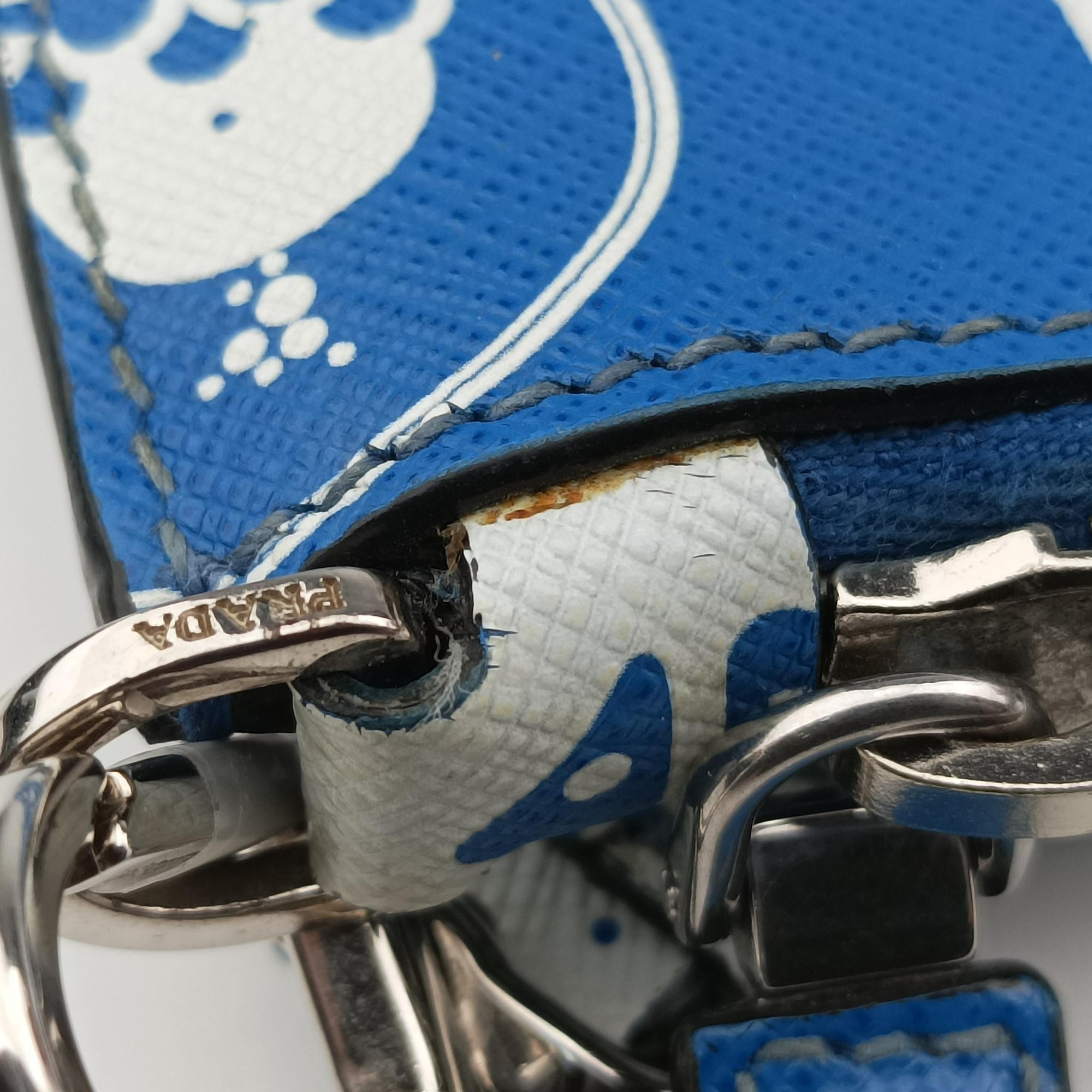 Vintage Prada Marine Taste Blue Saffiano leather  shoulderbag | stylenewstar