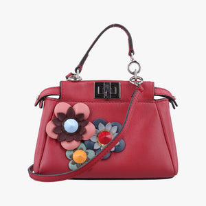 Pre-owned Fendi Micro Peekaboo Red×multi lambskin 8M0355 shoulderbag | stylenewstar