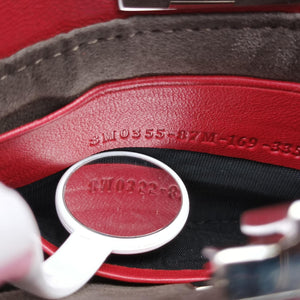 Pre-owned Fendi Micro Peekaboo Red×multi lambskin 8M0355 shoulderbag | stylenewstar