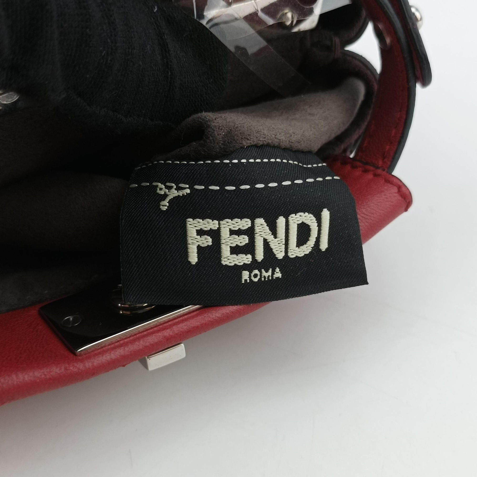 Pre-owned Fendi Micro Peekaboo Red×multi lambskin 8M0355 shoulderbag | stylenewstar