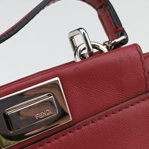 Pre-owned Fendi Micro Peekaboo Red×multi lambskin 8M0355 shoulderbag | stylenewstar
