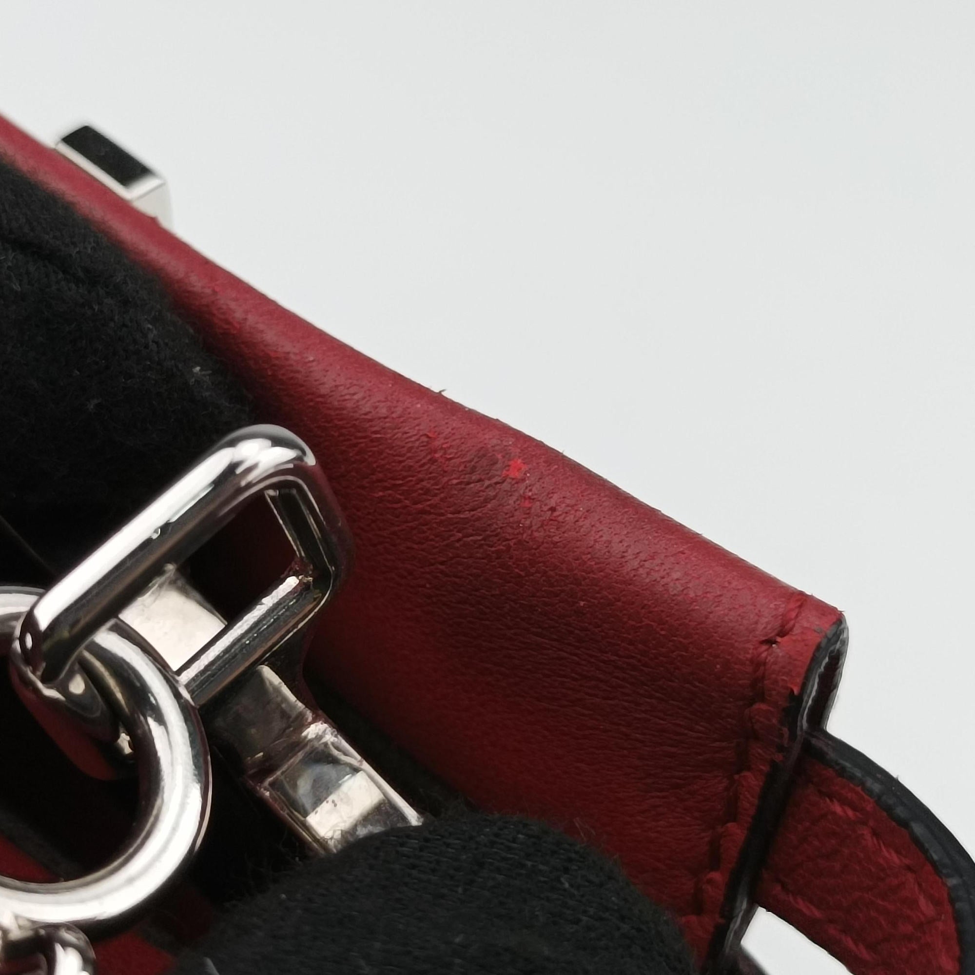 Pre-owned Fendi Micro Peekaboo Red×multi lambskin 8M0355 shoulderbag | stylenewstar