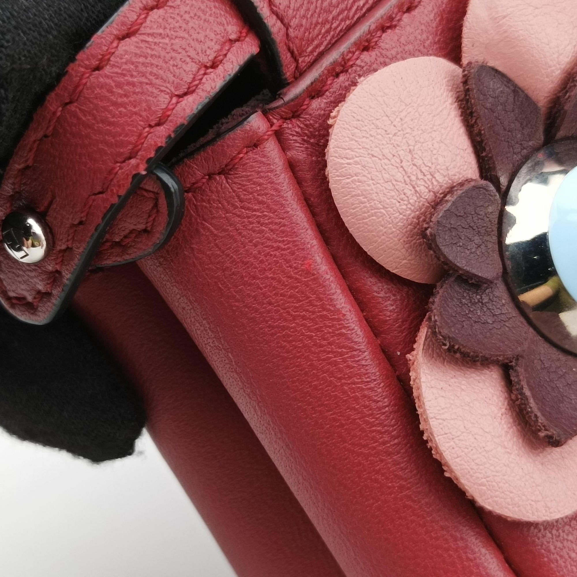 Pre-owned Fendi Micro Peekaboo Red×multi lambskin 8M0355 shoulderbag | stylenewstar