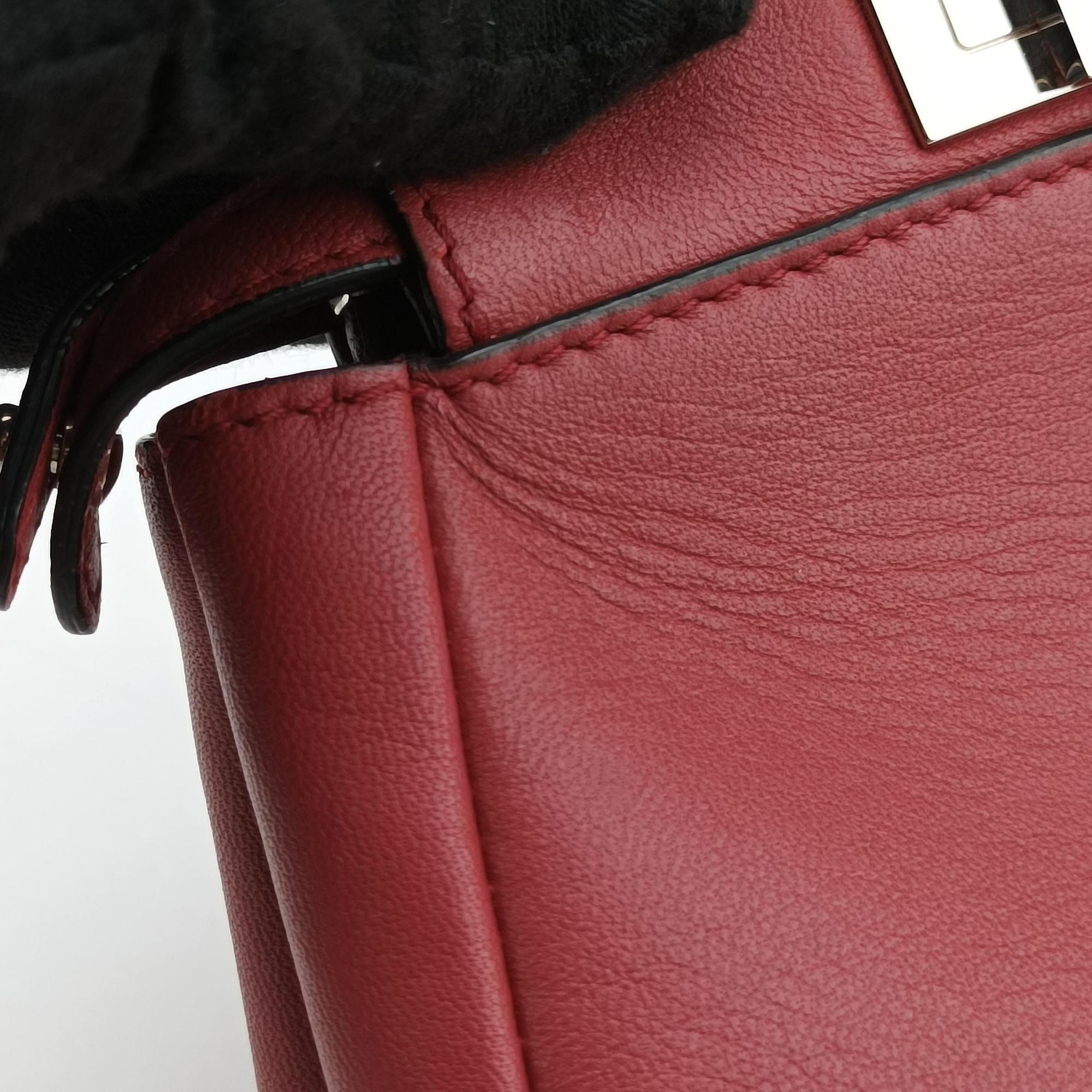 Pre-owned Fendi Micro Peekaboo Red×multi lambskin 8M0355 shoulderbag | stylenewstar