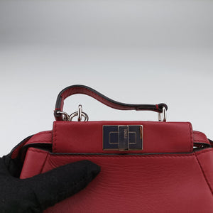 Pre-owned Fendi Micro Peekaboo Red×multi lambskin 8M0355 shoulderbag | stylenewstar