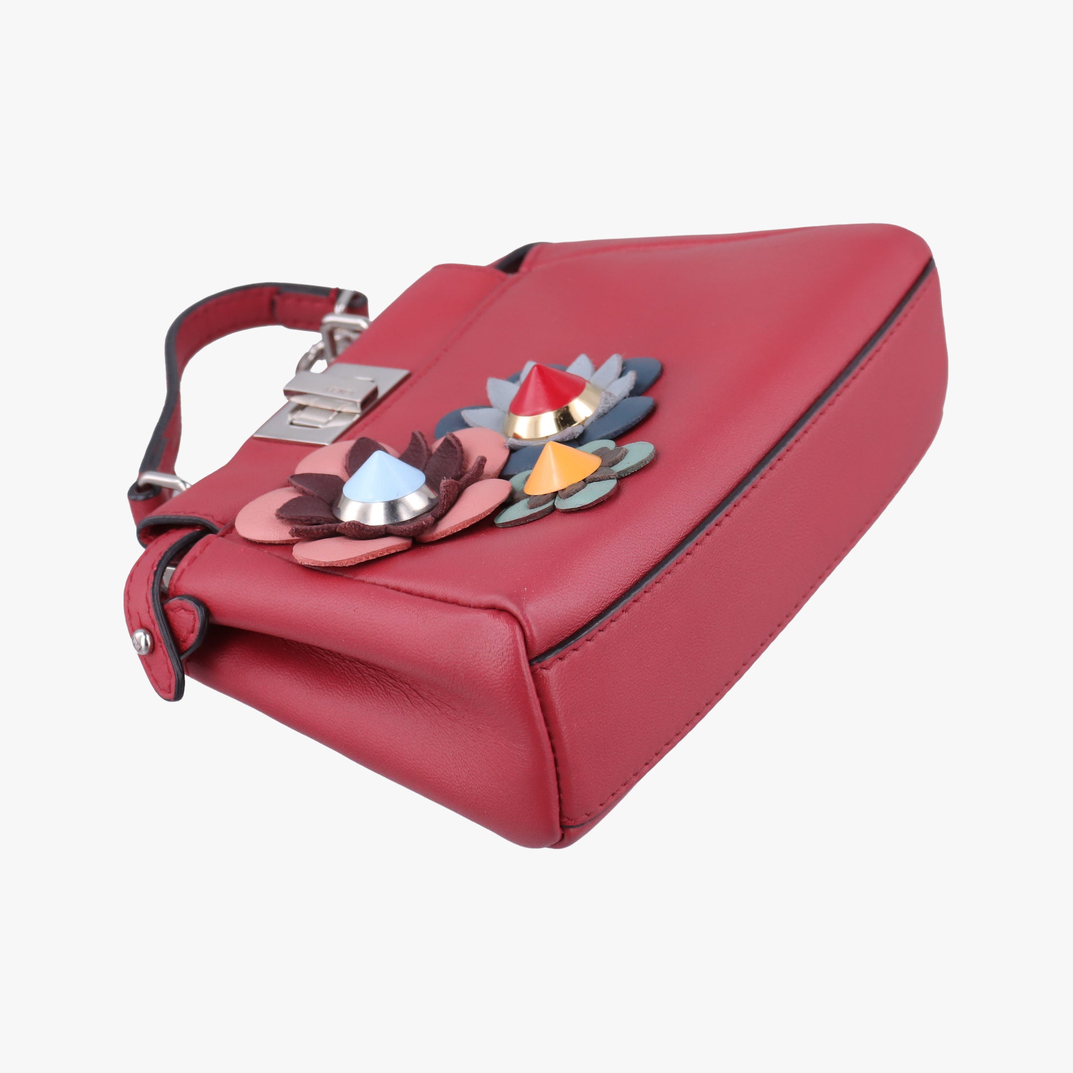 Pre-owned Fendi Micro Peekaboo Red×multi lambskin 8M0355 shoulderbag | stylenewstar