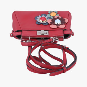 Pre-owned Fendi Micro Peekaboo Red×multi lambskin 8M0355 shoulderbag | stylenewstar