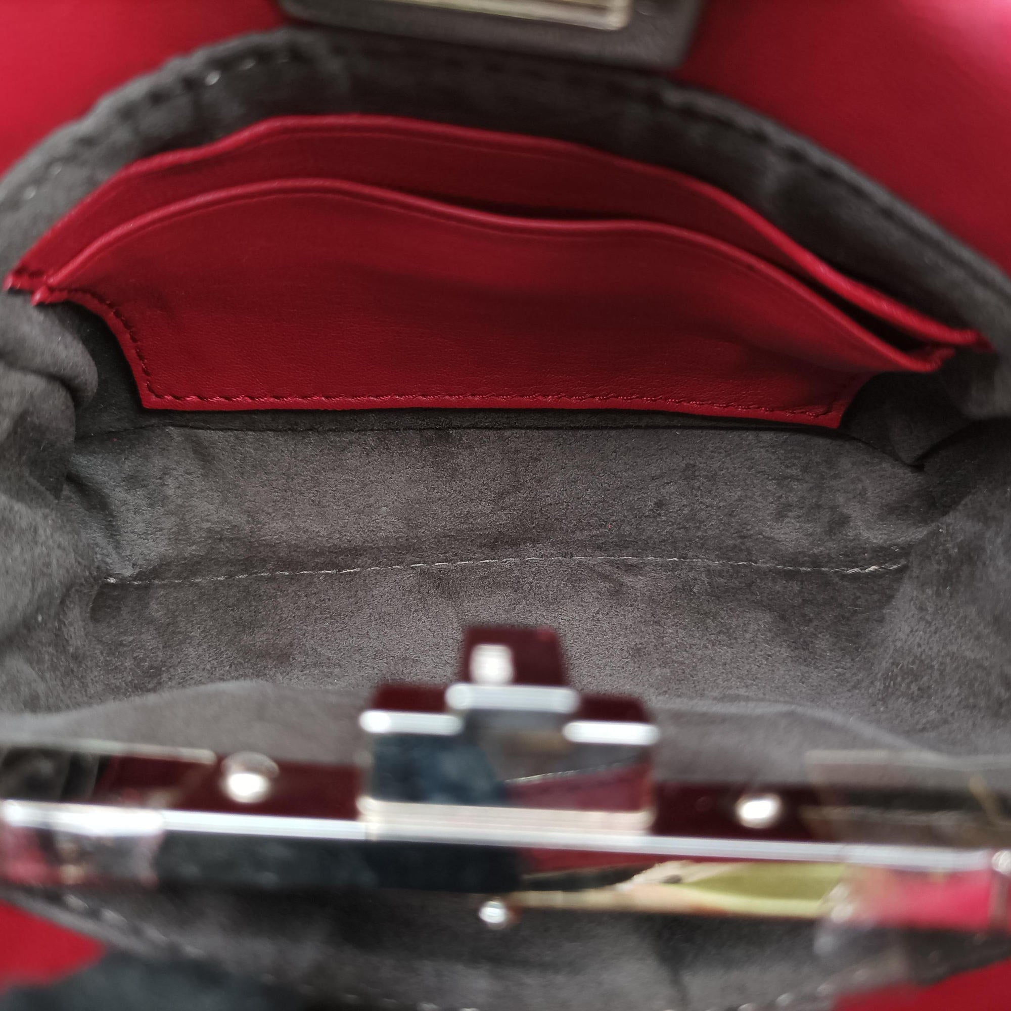 Pre-owned Fendi Micro Peekaboo Red×multi lambskin 8M0355 shoulderbag | stylenewstar