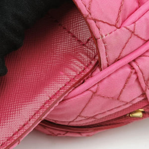 Pre-owned Prada Tessuto Nylon Quilted Impuntu Flap Pink nylon  shoulderbag | stylenewstar