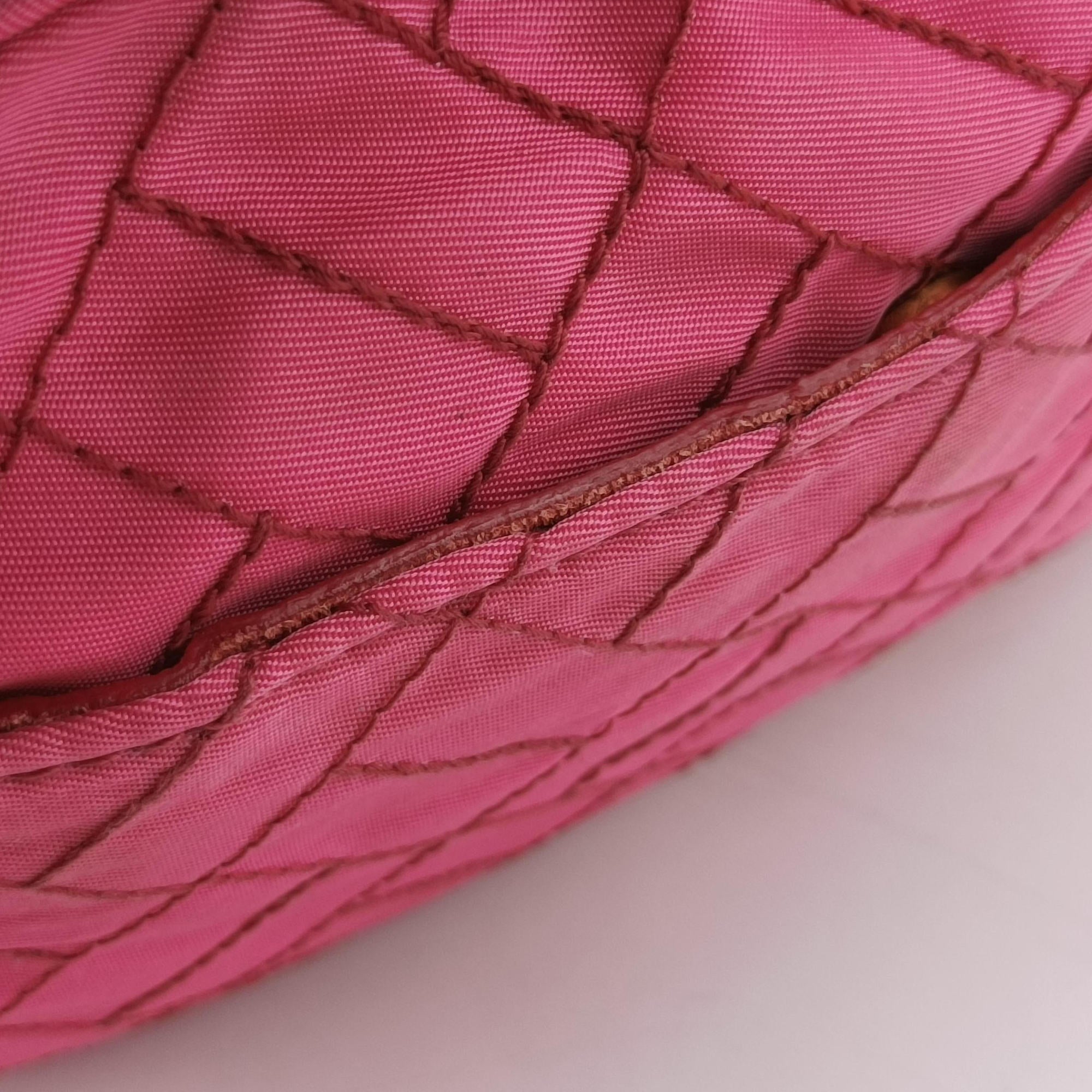 Pre-owned Prada Tessuto Nylon Quilted Impuntu Flap Pink nylon  shoulderbag | stylenewstar