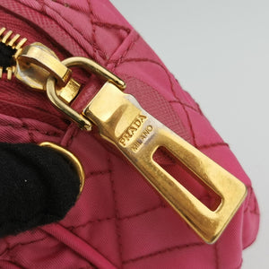Pre-owned Prada Tessuto Nylon Quilted Impuntu Flap Pink nylon  shoulderbag | stylenewstar