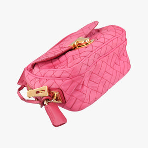 Pre-owned Prada Tessuto Nylon Quilted Impuntu Flap Pink nylon  shoulderbag | stylenewstar