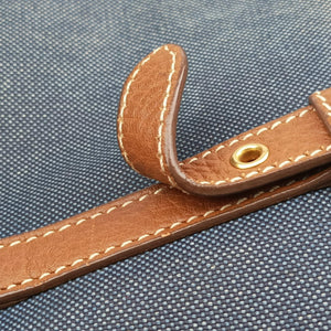 Pre-owned Prada Logo Jacquard Blue × Brown Canvas × Leather BR4253 shoulderbag | stylenewstar