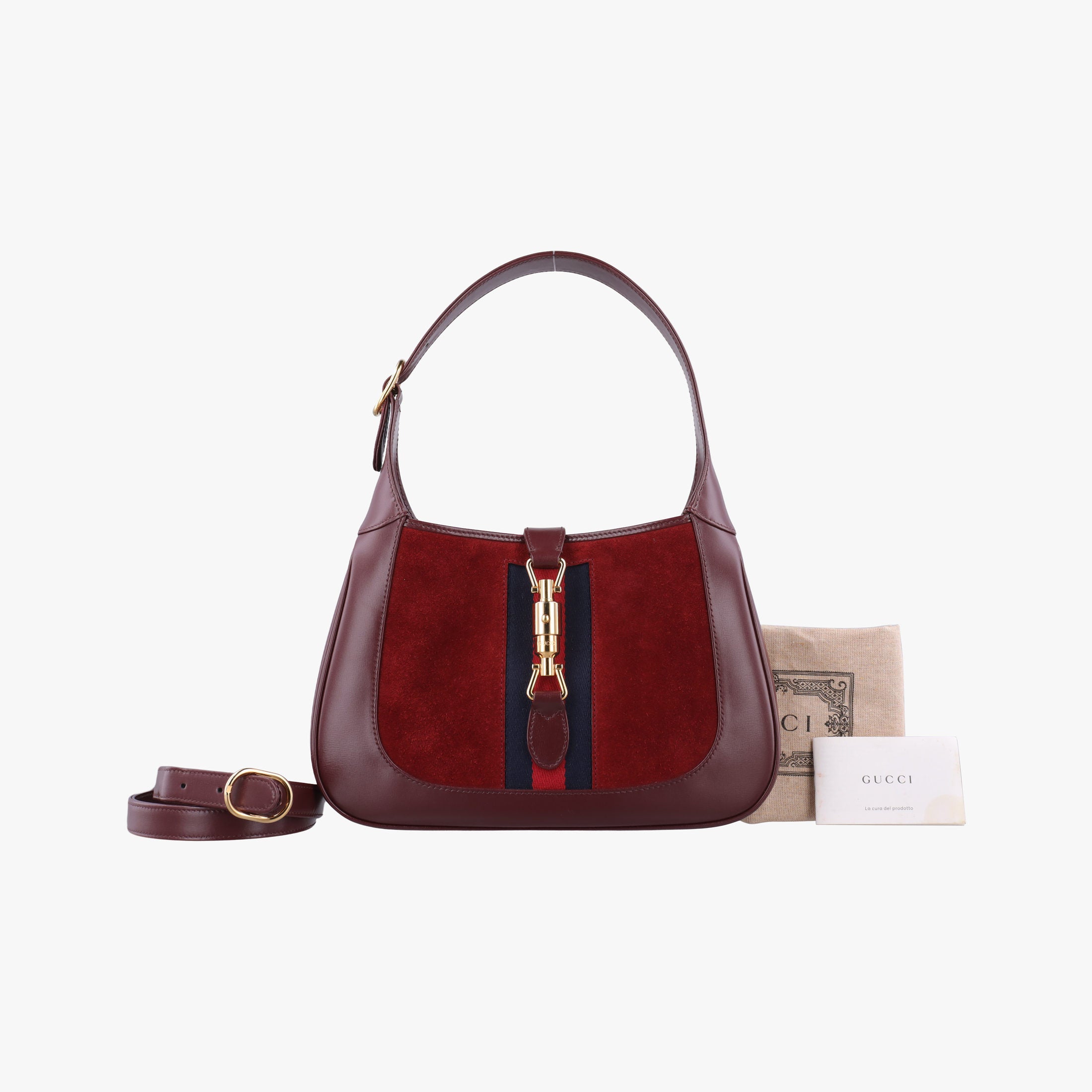 Vintage Gucci JACKIE 1961 Burgundy Suede×leather 636709 shoulderbag | stylenewstar