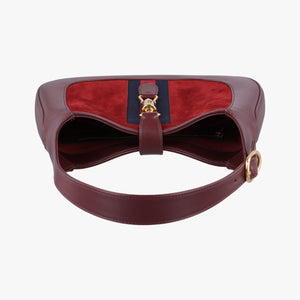 Vintage Gucci JACKIE 1961 Burgundy Suede×leather 636709 shoulderbag | stylenewstar