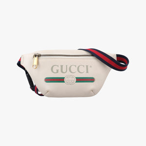 Secondhand Gucci Print White Leather 527792 bum bag/waist bag | stylenewstar