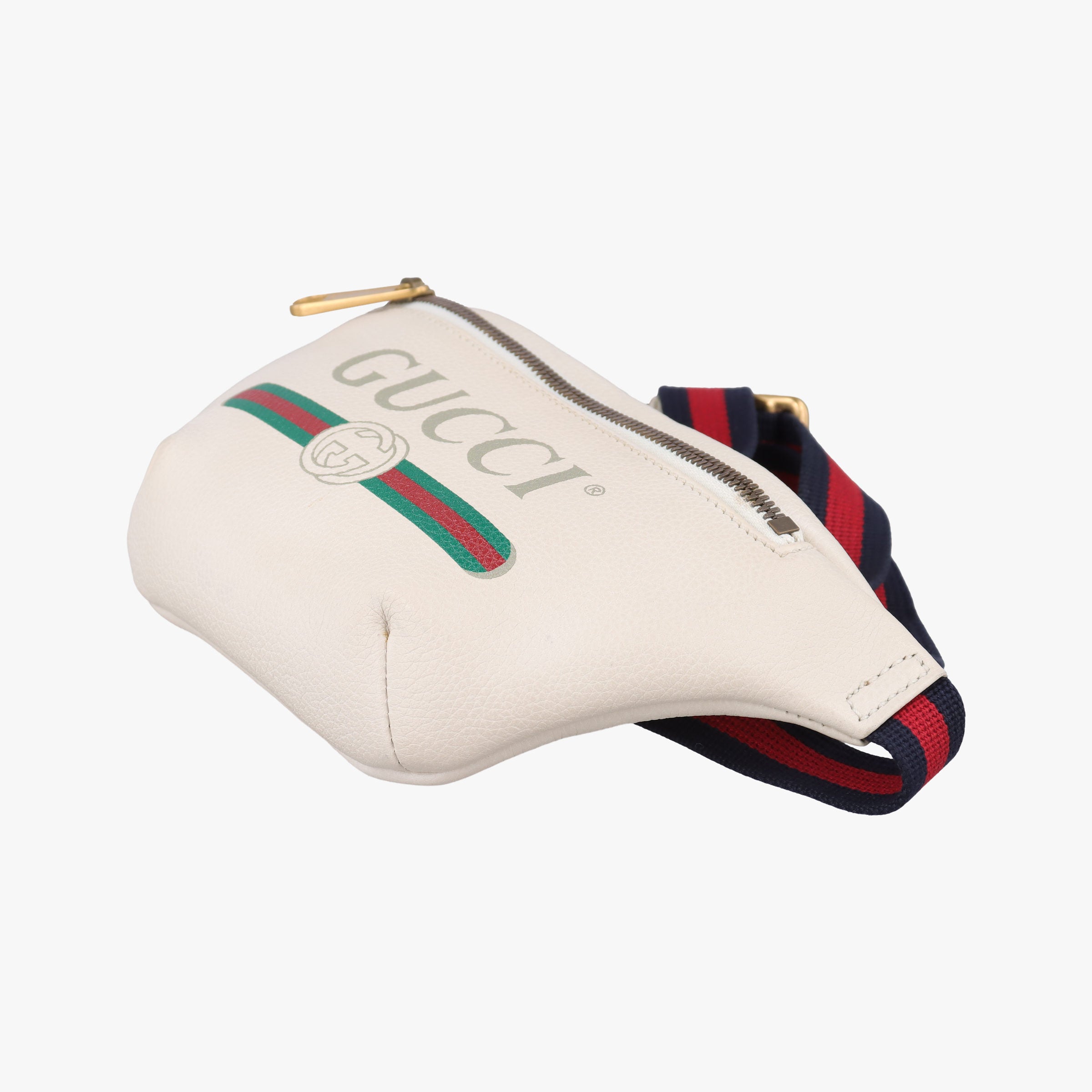 Secondhand Gucci Print White Leather 527792 bum bag/waist bag | stylenewstar
