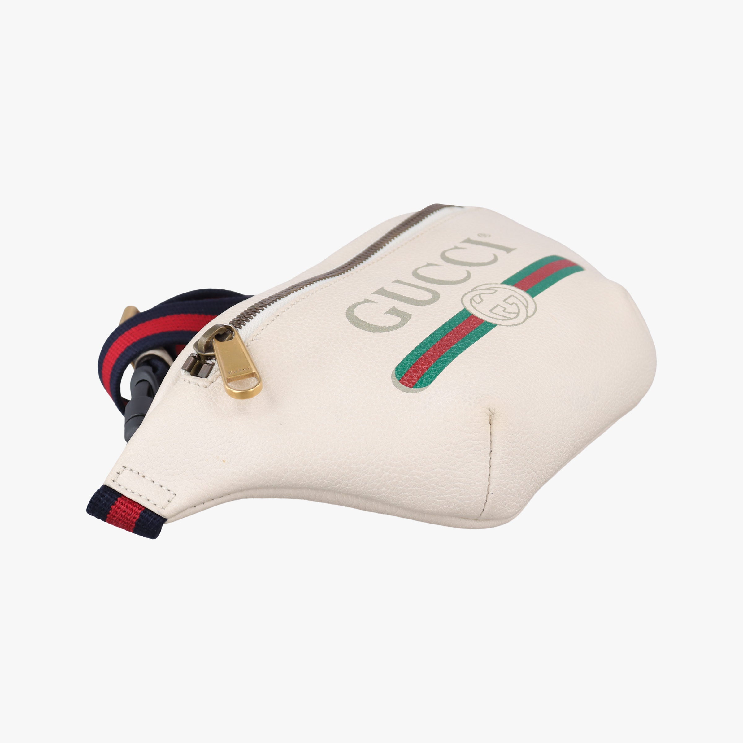 Secondhand Gucci Print White Leather 527792 bum bag/waist bag | stylenewstar