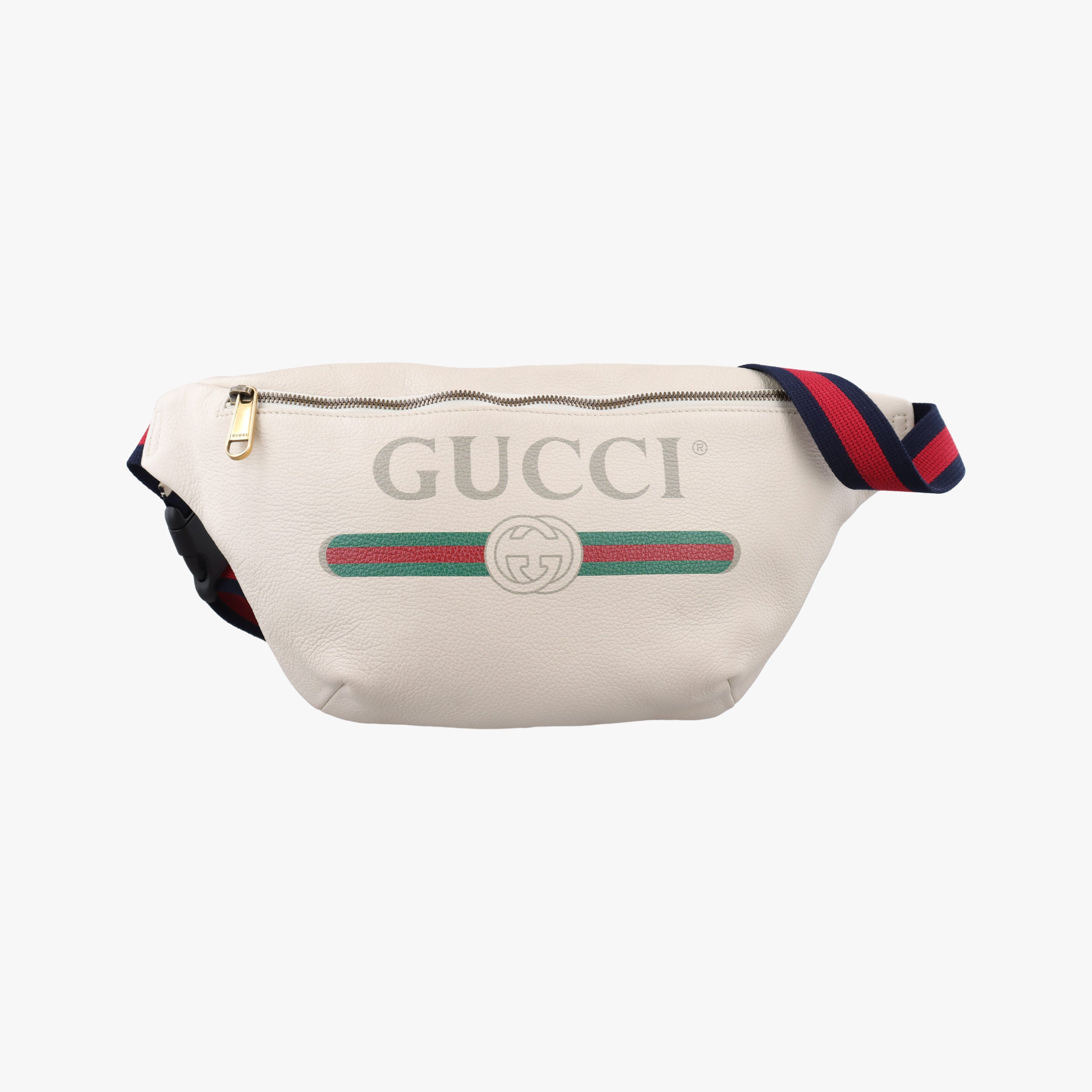 Pre-owned Gucci Print White Leather 530412 bum bag/waist bag | stylenewstar