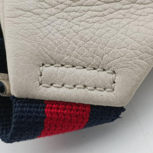 Pre-owned Gucci Print White Leather 530412 bum bag/waist bag | stylenewstar