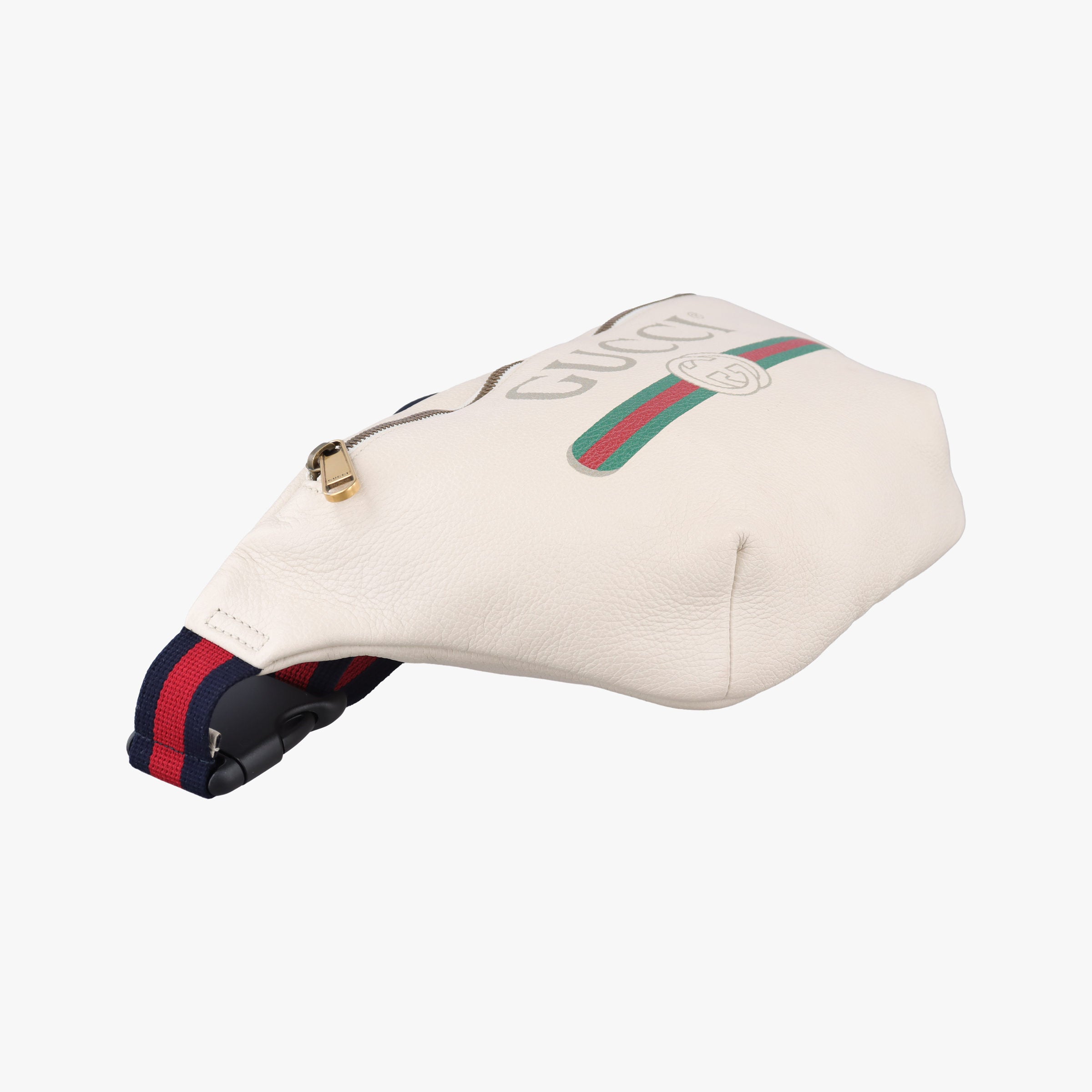 Pre-owned Gucci Print White Leather 530412 bum bag/waist bag | stylenewstar