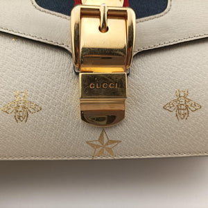 Secondhand Gucci Sylvie Ivory×Navy×Red Leather 524405 shoulderbag | stylenewstar