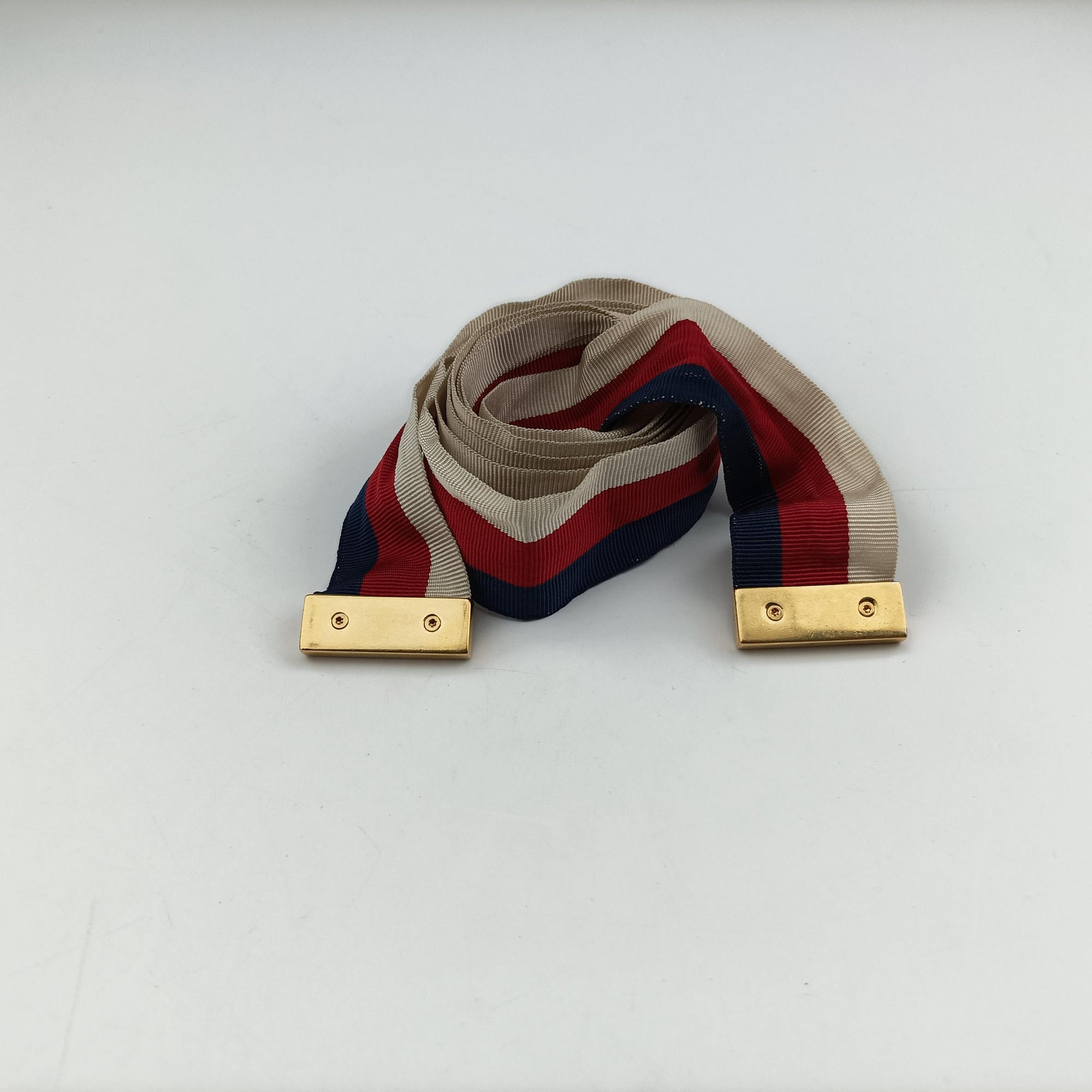 Secondhand Gucci Sylvie Ivory×Navy×Red Leather 524405 shoulderbag | stylenewstar